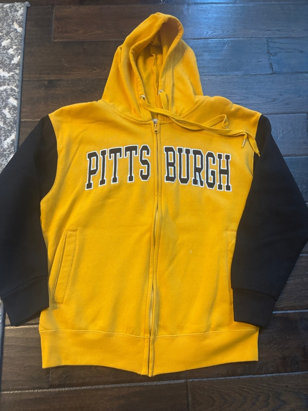 Yellow & Black 'PITTSBURGH' Zip Hoodie